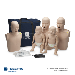 Prestan Professional family pack CPR manikins set including adult, child, and infant for full training