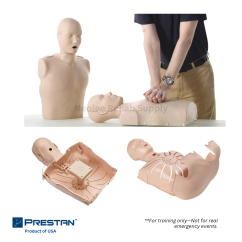Prestan CPR Manikins (4) Prestan Ultralite CPR manikin Lite model designed for realistic and portable CPR training