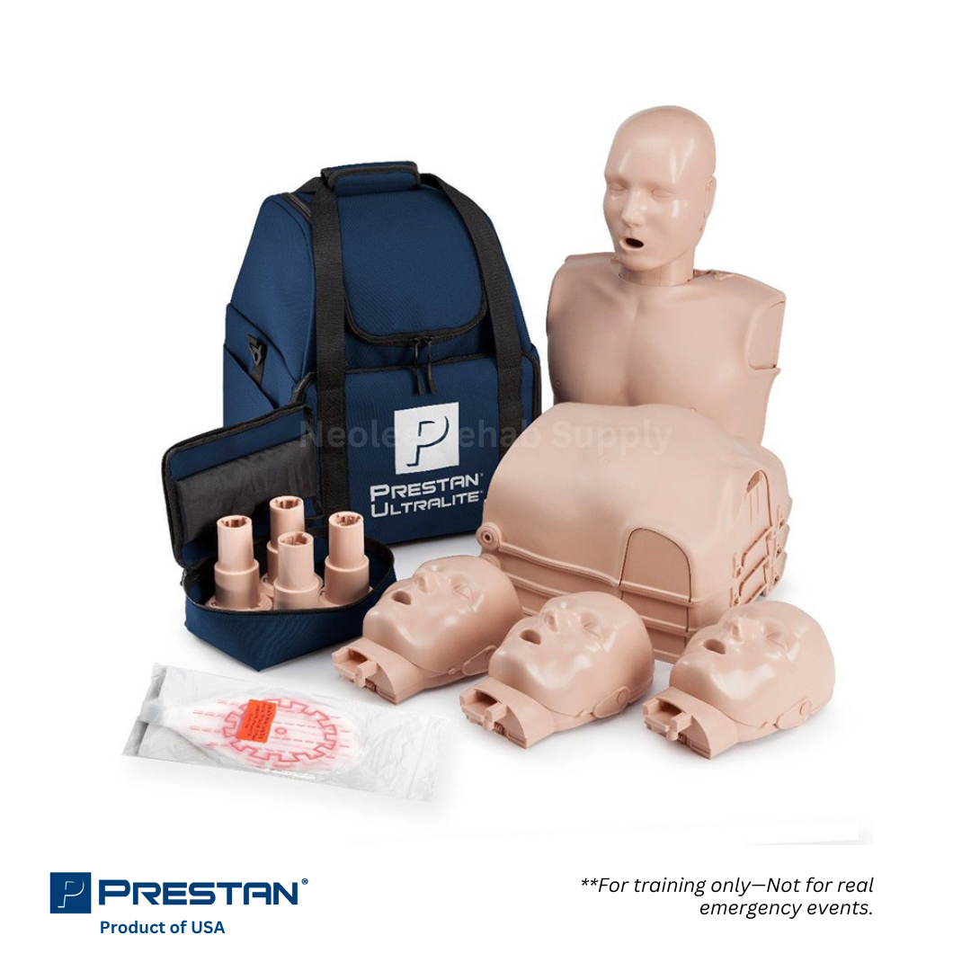 Prestan Ultralite CPR manikin Lite model 4 pack for group training with lightweight portable design