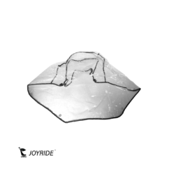 Joyride rain cover accessory for CP strollers offering transparent waterproof protection against rain, wind, and outdoor weather conditions.